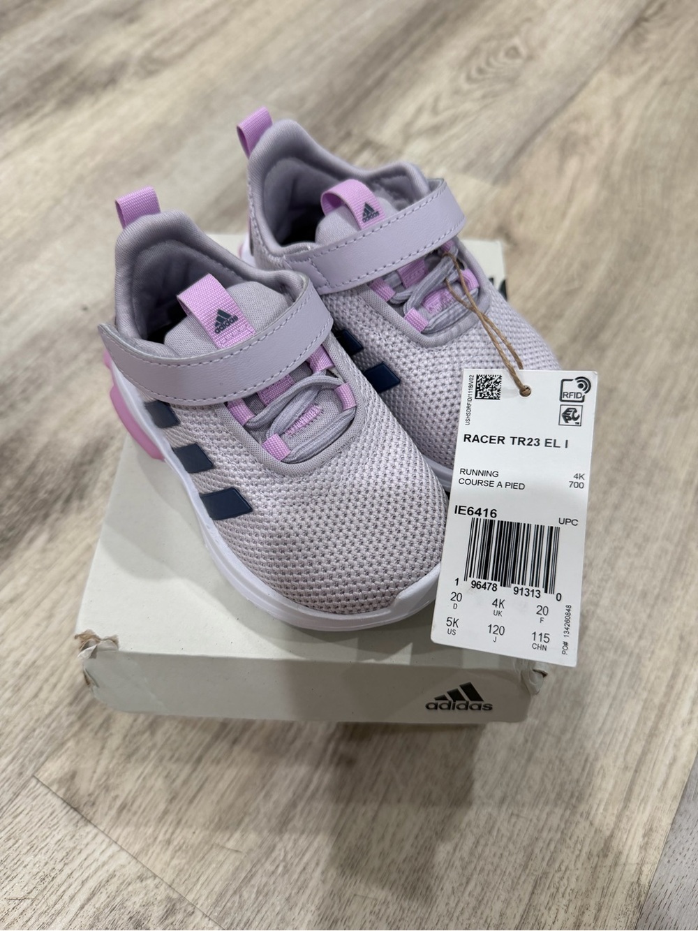 adidas Kids Lavender and Pink Racer TR23 EL I Sneakers